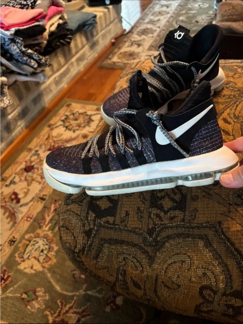 Nike Black and White Male KD Style Athletic Shoes